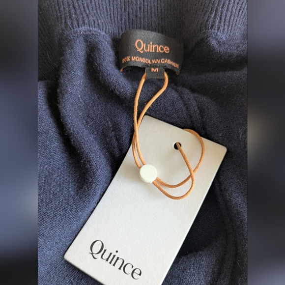 New Quince Women’s True Navy Mongolian Cashmere Straight Leg Pants Medium - Picture 6 of 7